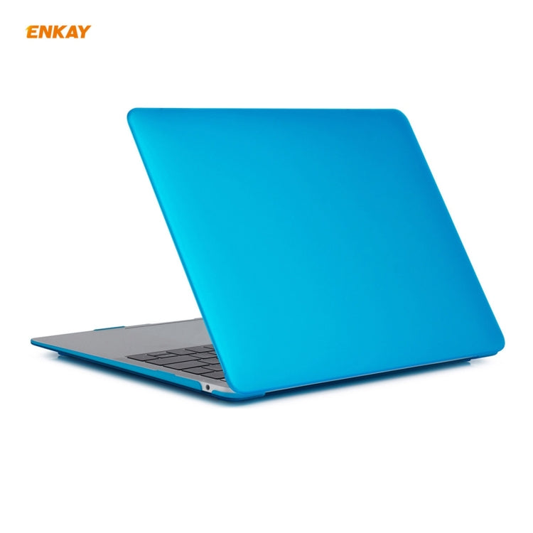 ENKAY 3 in 1 Matte Laptop Protective Case + EU Version TPU Keyboard Film + Anti-dust Plugs Set for MacBook Air 13.3 inch A1932 (2018)(Light Blue) - free shipping - PMC Jewellery - Order now!