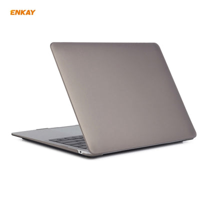 ENKAY 3 in 1 Matte Laptop Protective Case + US Version TPU Keyboard Film + Anti-dust Plugs Set for MacBook Air 13.3 inch A2179 & A2337 (2020)(Grey) - MacBook Air Cases by ENKAY | Online Shopping South Africa | PMC Jewellery | Buy Now Pay Later Mobicred