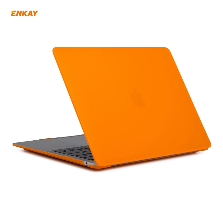 ENKAY 3 in 1 Matte Laptop Protective Case + US Version TPU Keyboard Film + Anti-dust Plugs Set for MacBook Air 13.3 inch A2179 & A2337 (2020)(Orange) - MacBook Air Cases by ENKAY | Online Shopping South Africa | PMC Jewellery | Buy Now Pay Later Mobicred