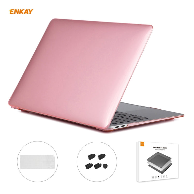 For MacBook Air 13.3 inch A2179 & A2337 2020 ENKAY 3 in 1 Crystal Laptop Protective Case + US Version TPU Keyboard Film + Anti-dust Plugs Set(Pink) - MacBook Air Cases by WIWU | Online Shopping South Africa | PMC Jewellery | Buy Now Pay Later Mobicred