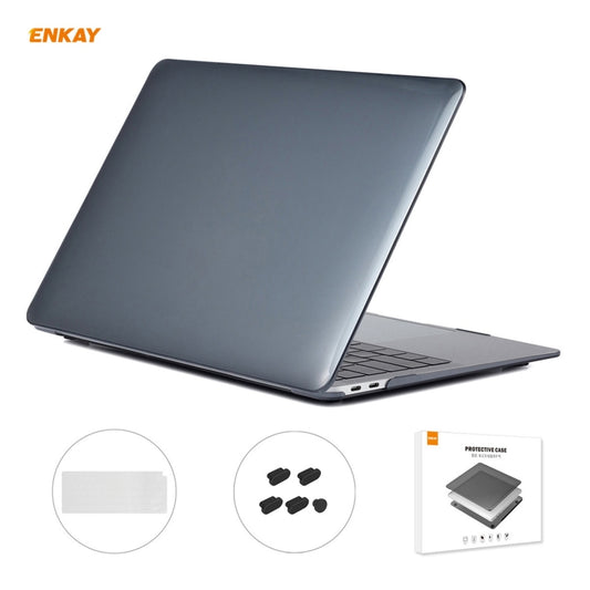 For MacBook Air 13.3 inch A2179 & A2337 2020 ENKAY 3 in 1 Crystal Laptop Protective Case + EU Version TPU Keyboard Film + Anti-dust Plugs Set(Black) - MacBook Air Cases by ENKAY | Online Shopping South Africa | PMC Jewellery | Buy Now Pay Later Mobicred