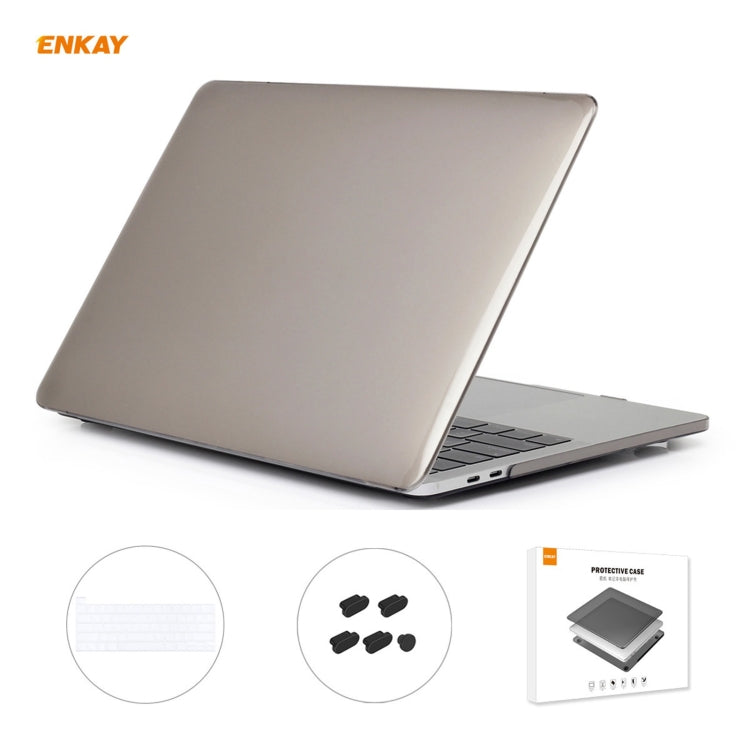 ENKAY 3 in 1 Crystal Laptop Protective Case + US Version TPU Keyboard Film + Anti-dust Plugs Set for MacBook Pro 13.3 inch A2251 & A2289 & A2338 (with Touch Bar)(Grey) - free shipping - PMC Jewellery - Order now!