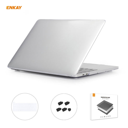 ENKAY 3 in 1 Crystal Laptop Protective Case + US Version TPU Keyboard Film + Anti-dust Plugs Set for MacBook Pro 13.3 inch A2251 & A2289 & A2338 (with Touch Bar)(Transparent) - MacBook Pro Cases by ENKAY | Online Shopping South Africa | PMC Jewellery | Buy Now Pay Later Mobicred