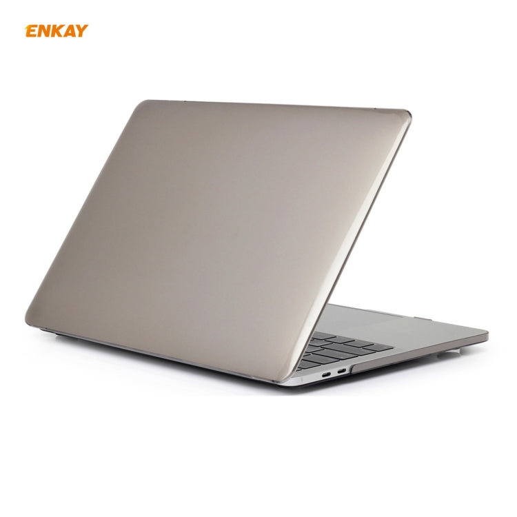 ENKAY 3 in 1 Crystal Laptop Protective Case + EU Version TPU Keyboard Film + Anti-dust Plugs Set for MacBook Pro 13.3 inch A2251 & A2289 & A2338 (with Touch Bar)(Grey) - free shipping - PMC Jewellery - Order now!