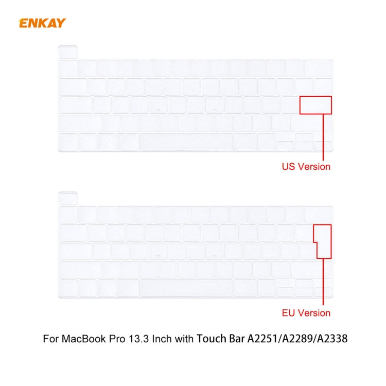 ENKAY 3 in 1 Crystal Laptop Protective Case + EU Version TPU Keyboard Film + Anti-dust Plugs Set for MacBook Pro 13.3 inch A2251 & A2289 & A2338 (with Touch Bar)(Grey) - free shipping - PMC Jewellery - Order now!