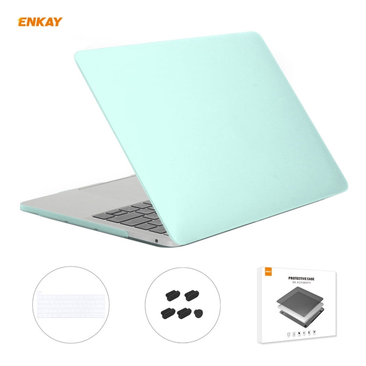 ENKAY 3 in 1 Matte Laptop Protective Case + US Version TPU Keyboard Film + Anti-dust Plugs Set for MacBook Pro 13.3 inch A2251 & A2289 & A2338 (with Touch Bar)(Green) - MacBook Pro Cases by ENKAY | Online Shopping South Africa | PMC Jewellery | Buy Now Pay Later Mobicred