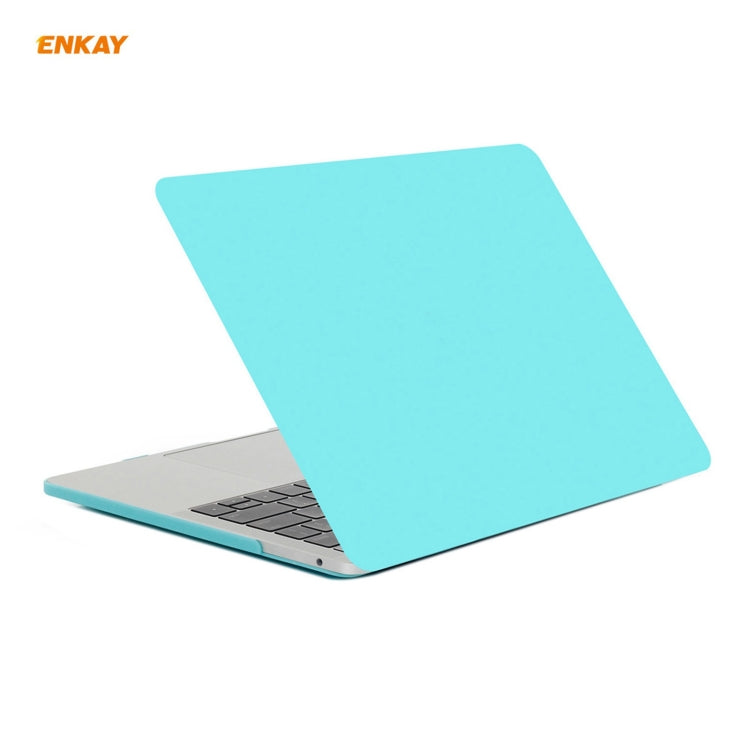 ENKAY 3 in 1 Matte Laptop Protective Case + US Version TPU Keyboard Film + Anti-dust Plugs Set for MacBook Pro 13.3 inch A2251 & A2289 & A2338 (with Touch Bar)(Cyan) - MacBook Pro Cases by ENKAY | Online Shopping South Africa | PMC Jewellery | Buy Now Pay Later Mobicred