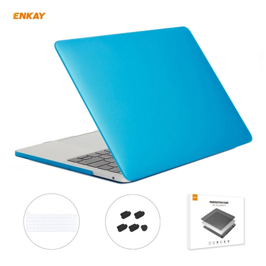 ENKAY 3 in 1 Matte Laptop Protective Case + EU Version TPU Keyboard Film + Anti-dust Plugs Set for MacBook Pro 13.3 inch A2251 & A2289 & A2338 (with Touch Bar)(Light Blue) - MacBook Pro Cases by ENKAY | Online Shopping South Africa | PMC Jewellery | Buy Now Pay Later Mobicred