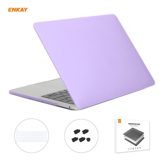 ENKAY 3 in 1 Matte Laptop Protective Case + EU Version TPU Keyboard Film + Anti-dust Plugs Set for MacBook Pro 13.3 inch A2251 & A2289 & A2338 (with Touch Bar)(Purple) - MacBook Pro Cases by ENKAY | Online Shopping South Africa | PMC Jewellery | Buy Now Pay Later Mobicred