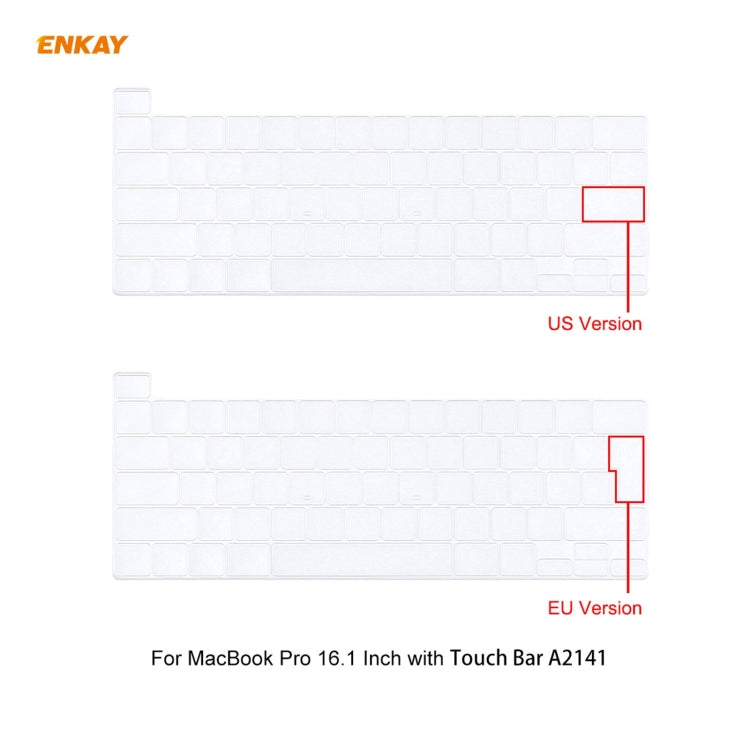 ENKAY 3 in 1 Crystal Laptop Protective Case + US Version TPU Keyboard Film + Anti-dust Plugs Set for MacBook Pro 16 inch A2141 (with Touch Bar)(Grey) - MacBook Pro Cases by ENKAY | Online Shopping South Africa | PMC Jewellery | Buy Now Pay Later Mobicred