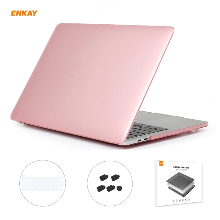 ENKAY 3 in 1 Crystal Laptop Protective Case + EU Version TPU Keyboard Film + Anti-dust Plugs Set for MacBook Pro 16 inch A2141 (with Touch Bar)(Pink) - free shipping - PMC Jewellery - Order now!