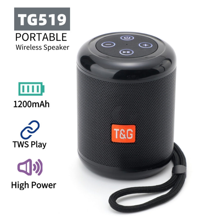 T&G TG519 TWS HiFi Portable Bluetooth Speaker Subwoofer Outdoor Wireless Column Speakers Support TF Card / FM / 3.5mm AUX / U Disk / Hands-free Call(Black) - Desktop Speaker by T&G | Online Shopping South Africa | PMC Jewellery | Buy Now Pay Later Mobicred