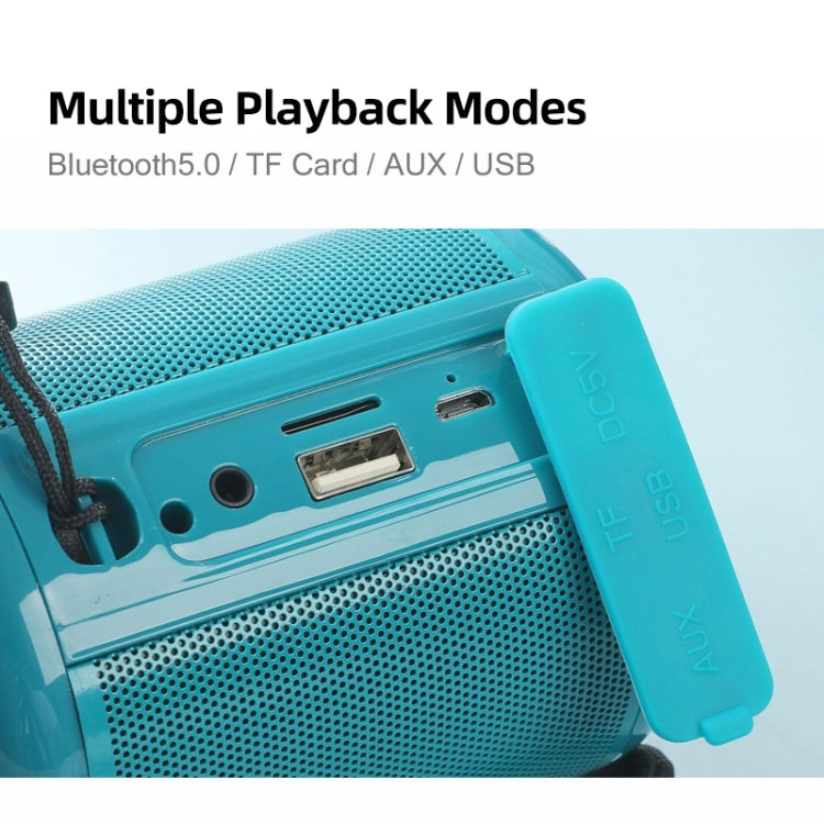 T&G TG519 TWS HiFi Portable Bluetooth Speaker Subwoofer Outdoor Wireless Column Speakers Support TF Card / FM / 3.5mm AUX / U Disk / Hands-free Call(Peacock Blue) - free shipping - PMC Jewellery - Order now!