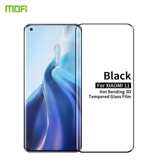 For Xiaomi Mi 11 MOFI 9H 3D Explosion Proof Hot Bending Full Screen Covered Tempered Glass Film(Black) -  by MOFI | Online Shopping South Africa | PMC Jewellery