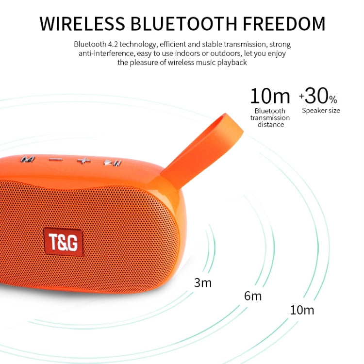 T&G TG173 TWS Subwoofer Bluetooth Speaker With Braided Cord, Support USB / AUX / TF Card / FM(Orange) - Desktop Speaker by T&G | Online Shopping South Africa | PMC Jewellery | Buy Now Pay Later Mobicred