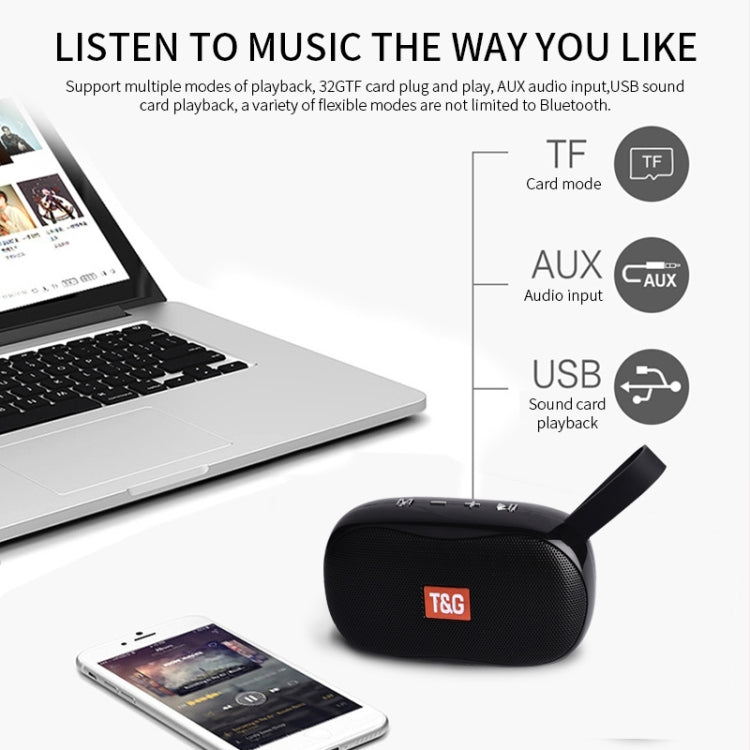 T&G TG173 TWS Subwoofer Bluetooth Speaker With Braided Cord, Support USB / AUX / TF Card / FM(Silver) - free shipping - PMC Jewellery - Order now!