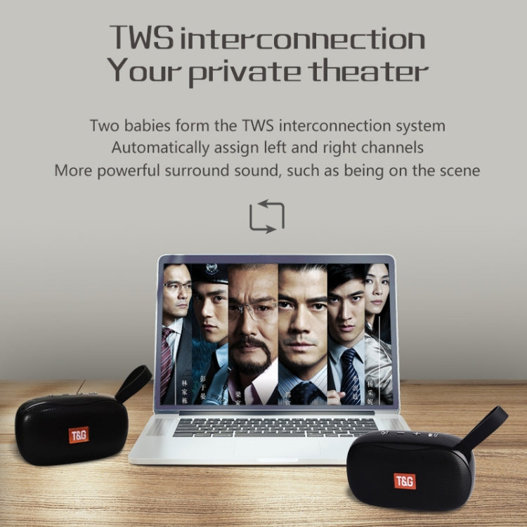 T&G TG173 TWS Subwoofer Bluetooth Speaker With Braided Cord, Support USB / AUX / TF Card / FM(Silver) - free shipping - PMC Jewellery - Order now!