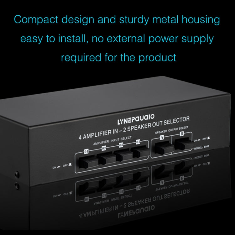 B042 4-in 2-out Power Amplifier Sound Switcher Loudspeaker Switch Distributor, 300W Per Channel Lossless Sound Quality - free shipping - PMC Jewellery - Order now!