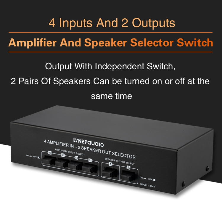 B042 4-in 2-out Power Amplifier Sound Switcher Loudspeaker Switch Distributor, 300W Per Channel Lossless Sound Quality - free shipping - PMC Jewellery - Order now!