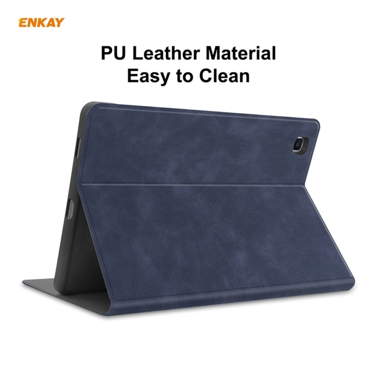 ENKAY ENK-8025 Cow Texture PU Leather + TPU Smart Case with Pen Slot for Samsung Galaxy Tab S6 Lite P610 / P615 / Tab S6 Lite 2022 / P613 / P619(Dark Blue) - free shipping - PMc TechLife - Order now!
