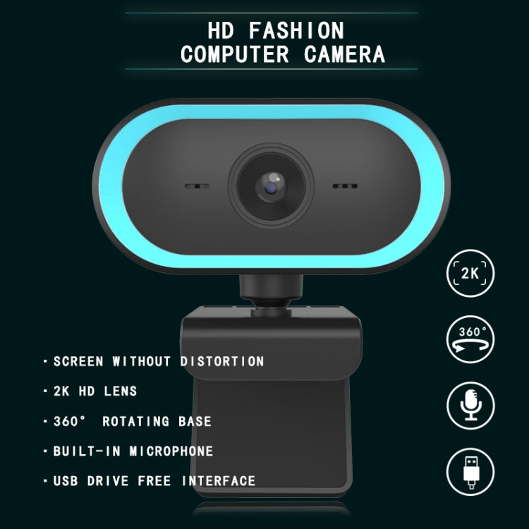 C11 2K Picture Quality HD Without Distortion 360 Degrees Rotate Built-in Microphone Sound Clear Webcams with Tripod(Blue) - free shipping - PMC Jewellery - Order now!