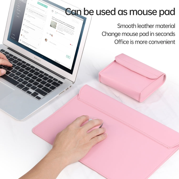 Litchi Pattern PU Leather Waterproof Ultra-thin Protection Liner Bag Briefcase Laptop Carrying Bag for 13-14 inch Laptops(ROSE GOLD) - 13.3 inch by PMC TechLife | Online Shopping South Africa | PMC TechLife | Buy Now Pay Later Mobicred