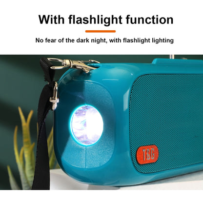 T&G TG613 TWS Solar Portable Bluetooth Speakers with LED Flashlight, Support TF Card / FM / AUX / U Disk(Green) - Desktop Speaker by T&G | Online Shopping South Africa | PMC Jewellery | Buy Now Pay Later Mobicred