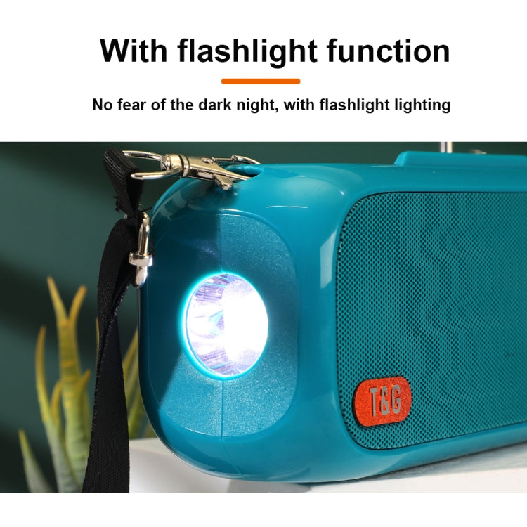 T&G TG613 TWS Solar Portable Bluetooth Speakers with LED Flashlight, Support TF Card / FM / AUX / U Disk(Red) - Desktop Speaker by T&G | Online Shopping South Africa | PMC Jewellery | Buy Now Pay Later Mobicred