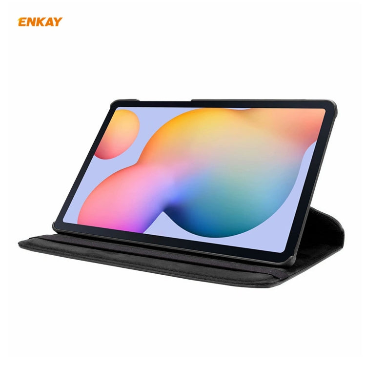 For Samsung Galaxy Tab S6 Lite P610 / P615 / Tab S6 Lite 2022 / P613 / P619 ENKAY 360 Rotation Kickstand Leather Smart Tablet Case(Rose Red) - free shipping - PMc TechLife - Order now!