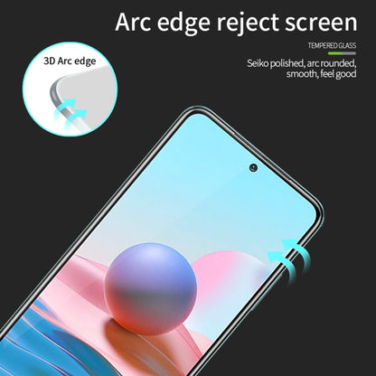 For Xiaomi Redmi Note10 MOFI 9H 3D Explosion-proof Curved Screen Tempered Glass Film(Black) -  by MOFI | Online Shopping South Africa | PMC Jewellery