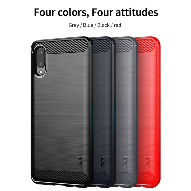 For Samsung Galaxy A02 / M02 MOFI Gentleness Series Brushed Texture Carbon Fiber Soft TPU Case(Red) - Galaxy Phone Cases by MOFI | Online Shopping South Africa | PMC Jewellery