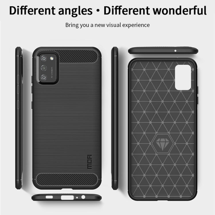 For Samsung Galaxy A02s/M02s/F02s(US Version) MOFI Gentleness Series Brushed Texture Carbon Fiber Soft TPU Case(Black) - Galaxy Phone Cases by MOFI | Online Shopping South Africa | PMC Jewellery