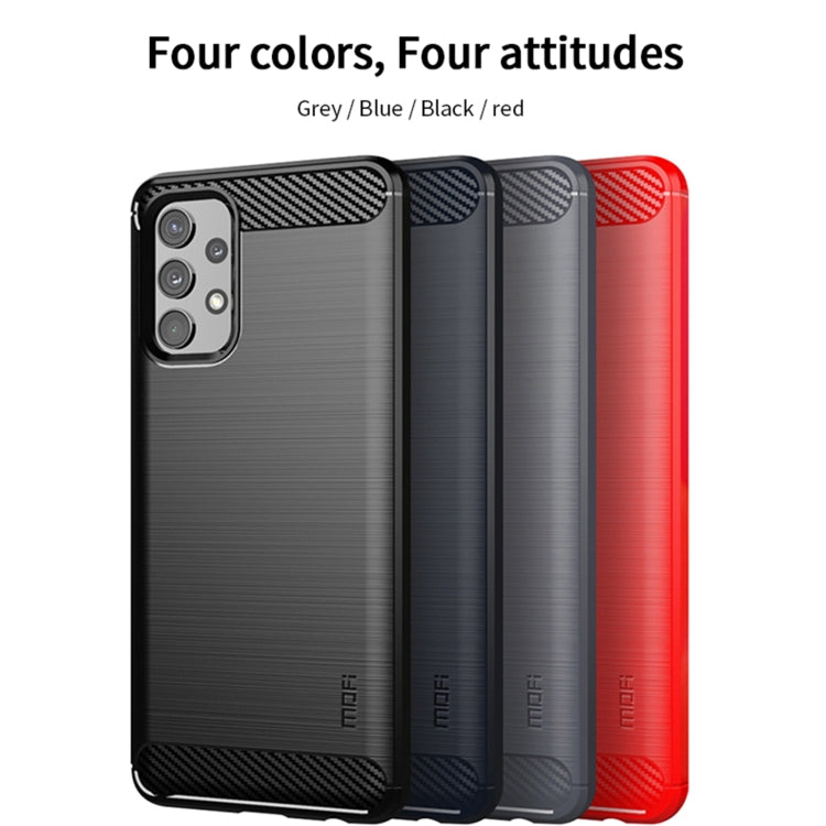 For Samsung Galaxy A32 4G(US Version) MOFI Gentleness Series Brushed Texture Carbon Fiber Soft TPU Case(Red) - Galaxy Phone Cases by MOFI | Online Shopping South Africa | PMC Jewellery