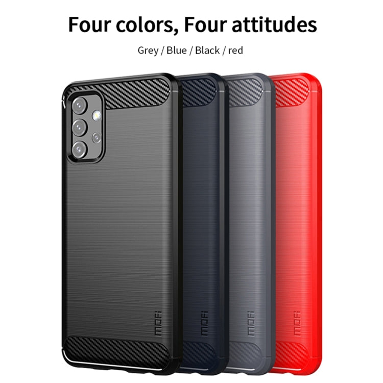 For Samsung Galaxy A32 5G MOFI Gentleness Series Brushed Texture Carbon Fiber Soft TPU Case(Red) - Galaxy Phone Cases by MOFI | Online Shopping South Africa | PMC Jewellery