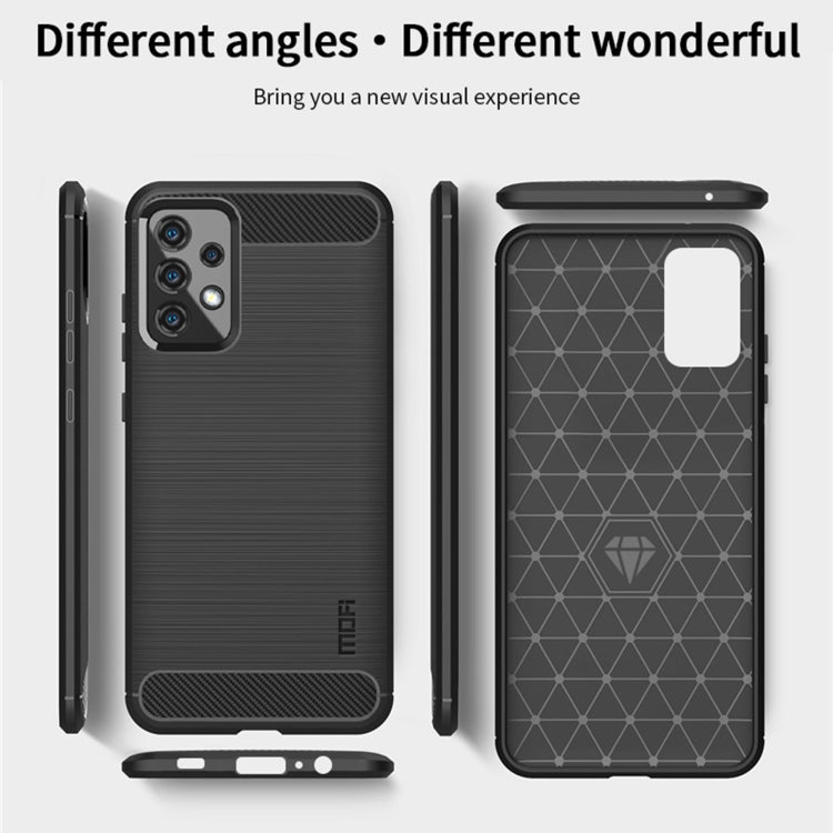 For Samsung Galaxy A52 5G/4G MOFI Gentleness Series Brushed Texture Carbon Fiber Soft TPU Case(Red) - Galaxy Phone Cases by MOFI | Online Shopping South Africa | PMC TechLife | Buy Now Pay Later Mobicred