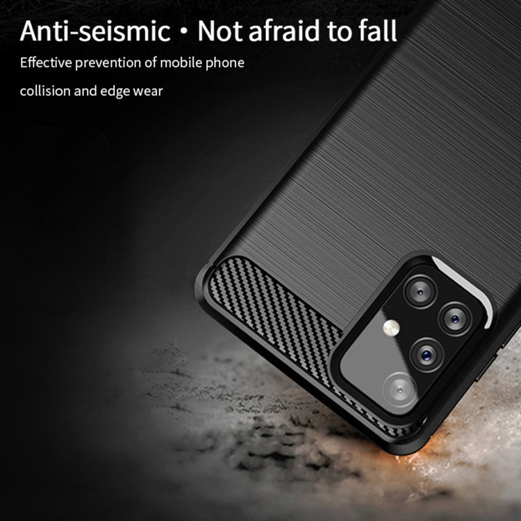 For Samsung Galaxy A72 5G/4G MOFI Gentleness Series Brushed Texture Carbon Fiber Soft TPU Case(Blue) - Galaxy Phone Cases by MOFI | Online Shopping South Africa | PMC TechLife