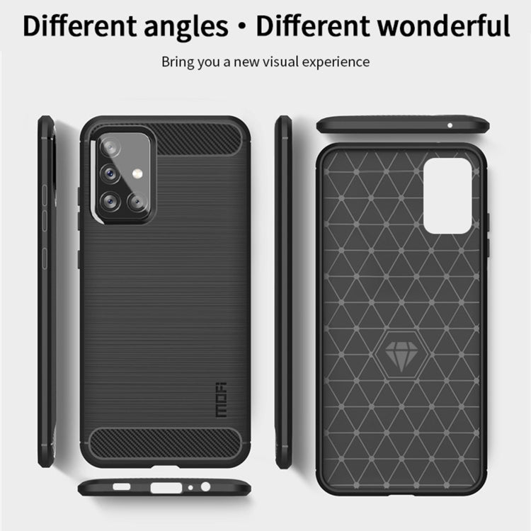 For Samsung Galaxy A72 5G/4G MOFI Gentleness Series Brushed Texture Carbon Fiber Soft TPU Case(Grey) - Galaxy Phone Cases by MOFI | Online Shopping South Africa | PMC TechLife | Buy Now Pay Later Mobicred