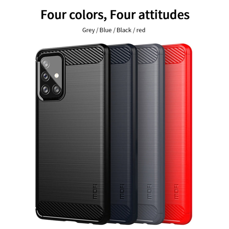For Samsung Galaxy A72 5G/4G MOFI Gentleness Series Brushed Texture Carbon Fiber Soft TPU Case(Grey) - Galaxy Phone Cases by MOFI | Online Shopping South Africa | PMC TechLife | Buy Now Pay Later Mobicred