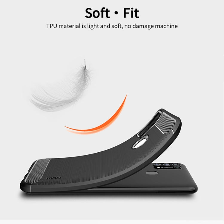 For Samsung Galaxy M31/ F41/ M21s/ M31 Prime MOFI Gentleness Series Brushed Texture Carbon Fiber Soft TPU Case(Red) - Galaxy Phone Cases by MOFI | Online Shopping South Africa | PMC TechLife