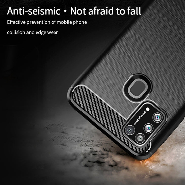 For Samsung Galaxy M31/ F41/ M21s/ M31 Prime MOFI Gentleness Series Brushed Texture Carbon Fiber Soft TPU Case(Red) - Galaxy Phone Cases by MOFI | Online Shopping South Africa | PMC TechLife