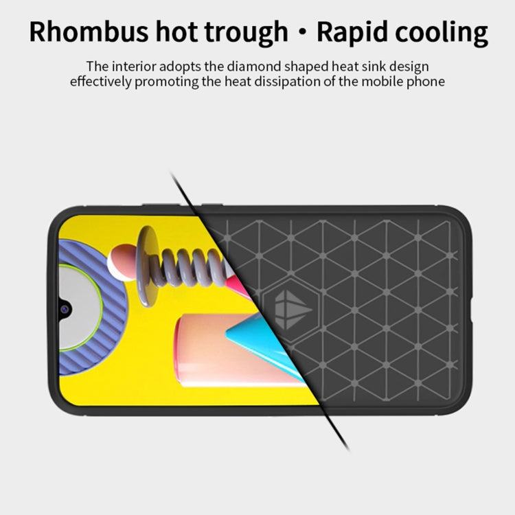 For Samsung Galaxy M31/ F41/ M21s/ M31 Prime MOFI Gentleness Series Brushed Texture Carbon Fiber Soft TPU Case(Red) - Galaxy Phone Cases by MOFI | Online Shopping South Africa | PMC TechLife