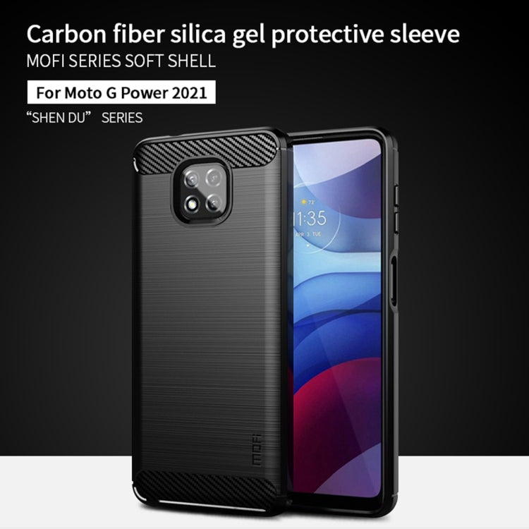 For Motorola Moto G Power 2021 MOFI Gentleness Series Brushed Texture Carbon Fiber Soft TPU Case(Black) - Motorola Cases by MOFI | Online Shopping South Africa | PMC TechLife | Buy Now Pay Later Mobicred