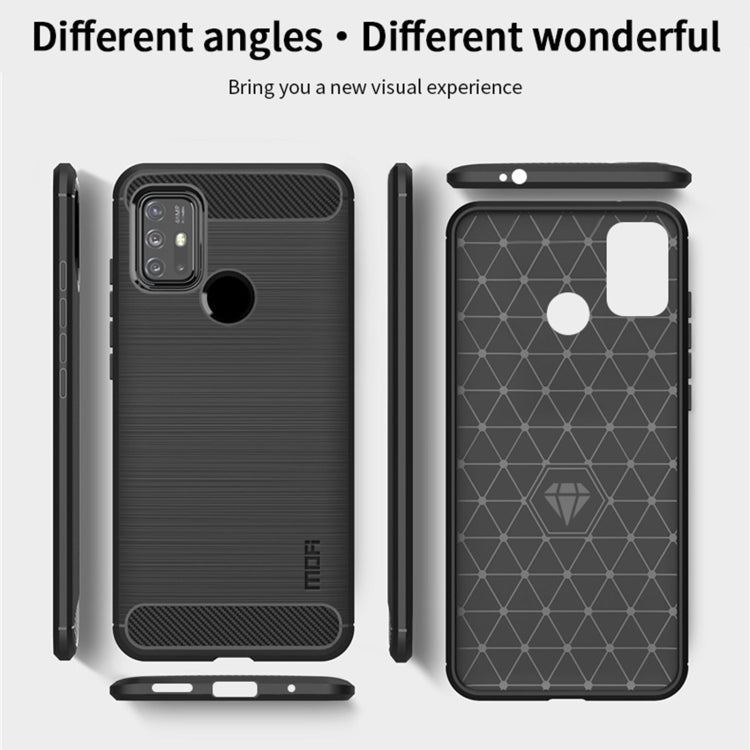 For Motorola Moto G10 / G30 MOFI Gentleness Series Brushed Texture Carbon Fiber Soft TPU Case(Black) - Motorola Cases by MOFI | Online Shopping South Africa | PMC Jewellery