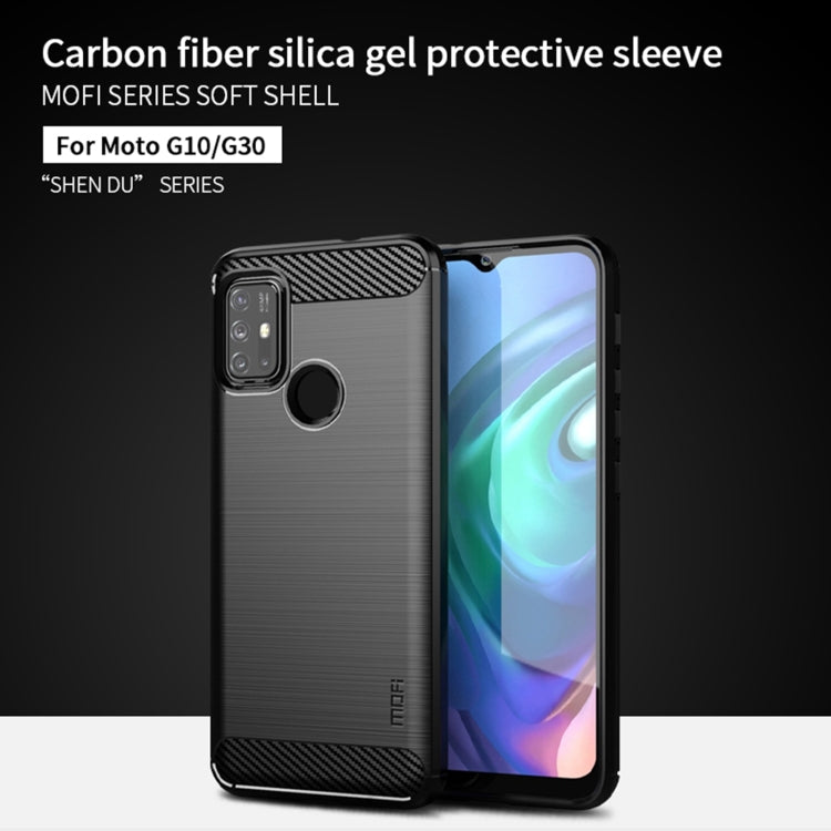 For Motorola Moto G10 / G30 MOFI Gentleness Series Brushed Texture Carbon Fiber Soft TPU Case(Gray) - Motorola Cases by MOFI | Online Shopping South Africa | PMC Jewellery