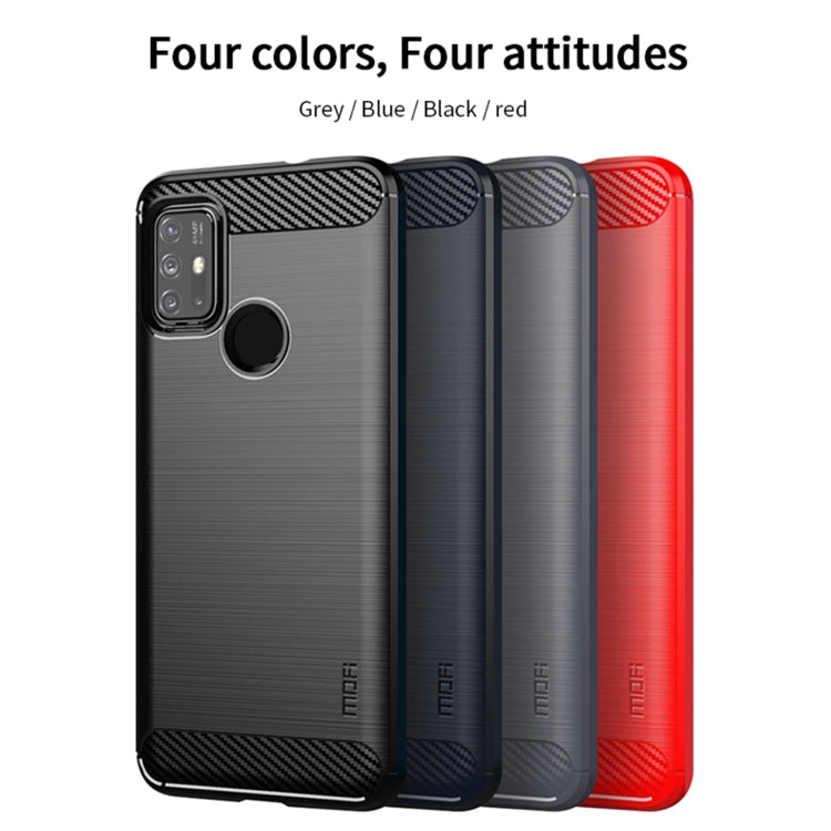 For Motorola Moto G10 / G30 MOFI Gentleness Series Brushed Texture Carbon Fiber Soft TPU Case(Gray) - Motorola Cases by MOFI | Online Shopping South Africa | PMC Jewellery