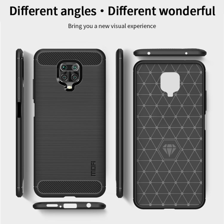 For Xiaomi Redmi Note 9s / Note 9 Pro / Note 9 Pro Max / Foco M2 Pro MOFI Gentleness Series Brushed Texture Carbon Fiber Soft TPU Case(Grey) - Xiaomi Cases by MOFI | Online Shopping South Africa | PMC Jewellery