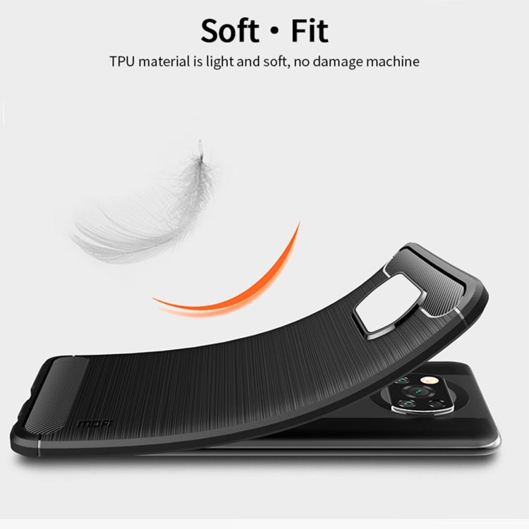 For Xiaomi POCO X3 / X3 NFC MOFI Gentleness Series Brushed Texture Carbon Fiber Soft TPU Case(Black) - Xiaomi Cases by MOFI | Online Shopping South Africa | PMC Jewellery