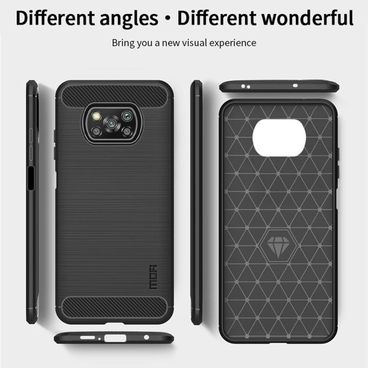 For Xiaomi POCO X3 / X3 NFC MOFI Gentleness Series Brushed Texture Carbon Fiber Soft TPU Case(Black) - Xiaomi Cases by MOFI | Online Shopping South Africa | PMC Jewellery