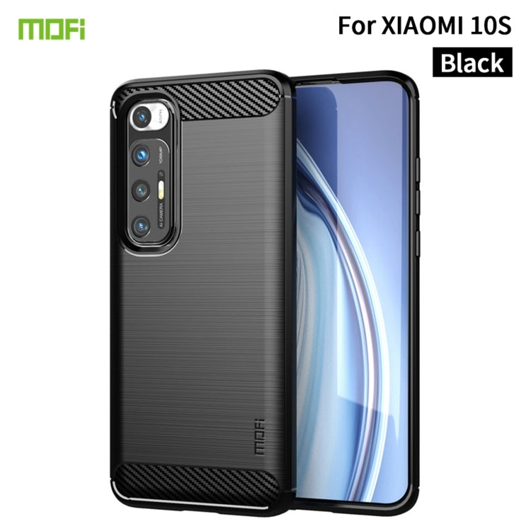 For Xiaomi Mi 10S MOFI Gentleness Series Brushed Texture Carbon Fiber Soft TPU Case(Black) - Xiaomi Cases by MOFI | Online Shopping South Africa | PMC Jewellery