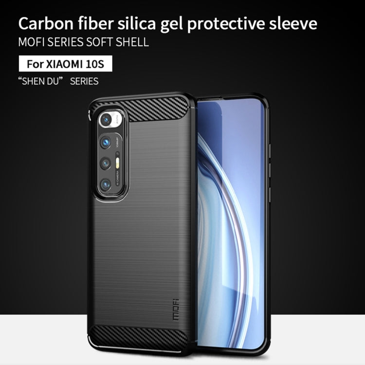 For Xiaomi Mi 10S MOFI Gentleness Series Brushed Texture Carbon Fiber Soft TPU Case(Red) - Xiaomi Cases by MOFI | Online Shopping South Africa | PMC TechLife | Buy Now Pay Later Mobicred